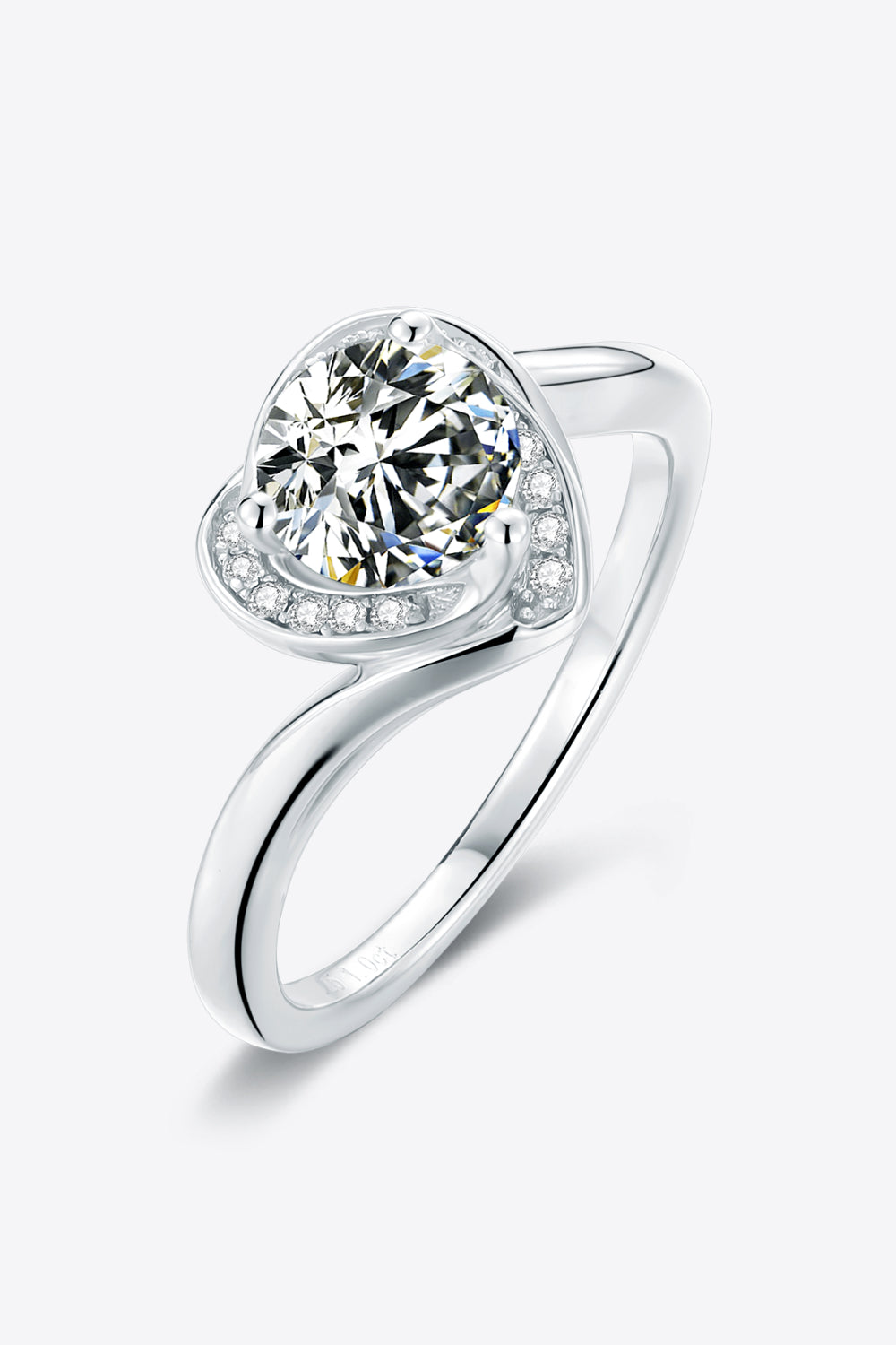 1 Carat Sparkala™ Platinum Over Pure Sterling Silver Heart Ring - DestGlow