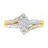 10K Yellow and White Gold 1/2 Cttw Diamond Marquise Shaped Cluster Split Shank Ring (H-I Color, SI2-I1 Clarity) - Size 7 by Bids.com