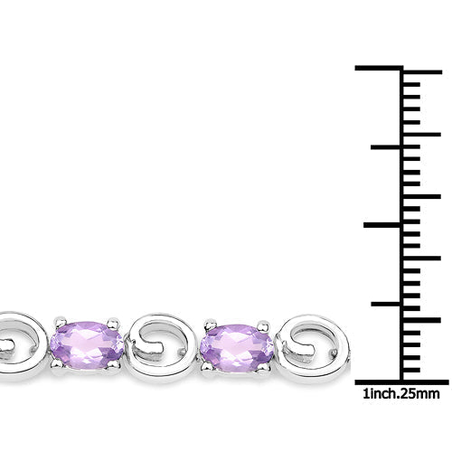 6.88 Carat Genuine Amethyst .925 Sterling Silver Bracelet  DestGlow