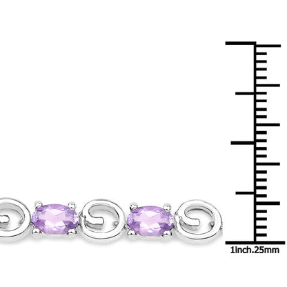 6.88 Carat Genuine Amethyst .925 Sterling Silver Bracelet  DestGlow