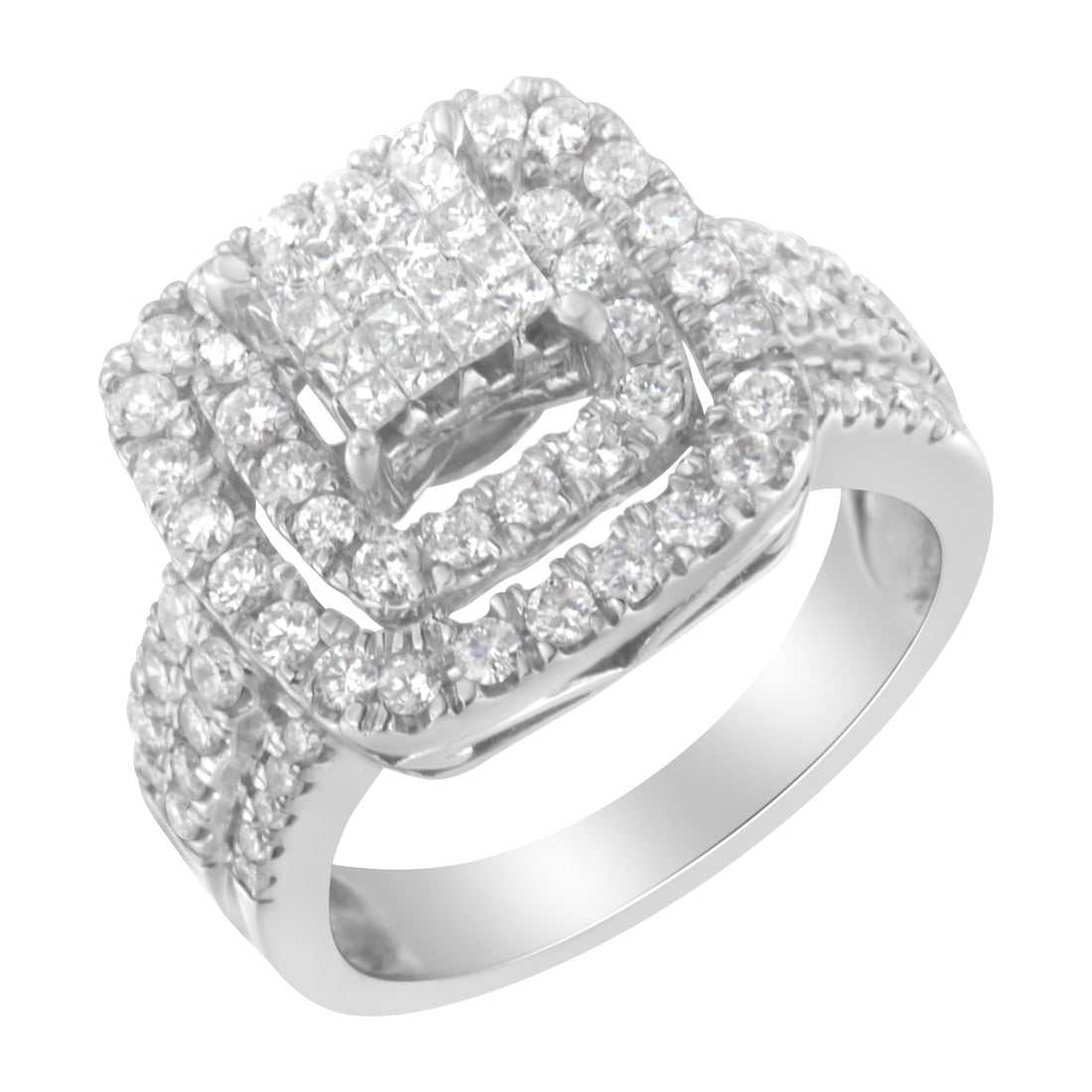 14KT White Gold Diamond Cocktail Ring (1 1/2 cttw, H-I Color, SI2-I1 Clarity) by Bids.com