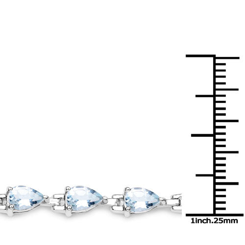 7.00 Carat Genuine Aquamarine .925 Sterling Silver Bracelet  DestGlow