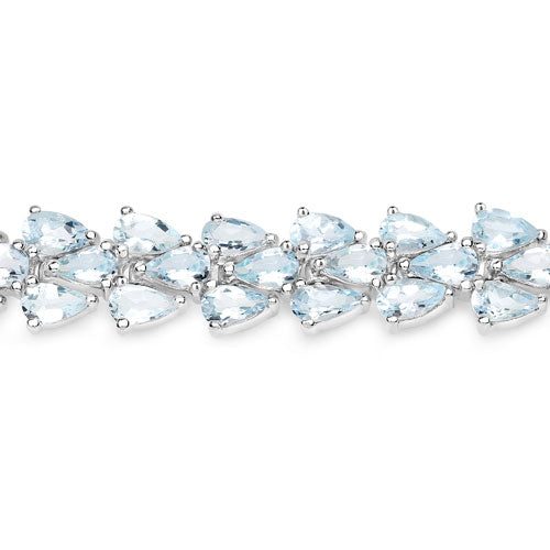 14.11 Carat Genuine Aquamarine .925 Sterling Silver Bracelet by Bids.com