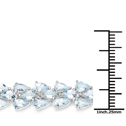 14.11 Carat Genuine Aquamarine .925 Sterling Silver Bracelet by Bids.com