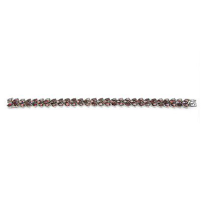 20.75 Carat Genuine Garnet .925 Sterling Silver Bracelet  DestGlow