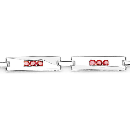 2.52 Carat Genuine Orange Sapphire .925 Sterling Silver Bracelet  DestGlow