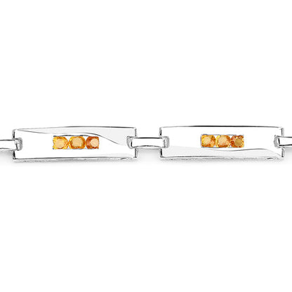 2.52 Carat Genuine Yellow Sapphire .925 Sterling Silver Bracelet  DestGlow