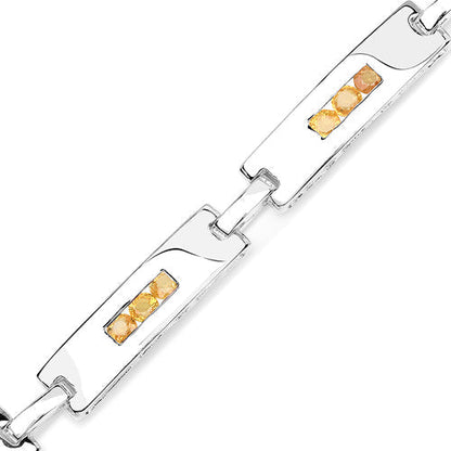 2.52 Carat Genuine Yellow Sapphire .925 Sterling Silver Bracelet  DestGlow