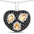3.19 Carat Genuine Citrine and Black Spinel .925 Sterling Silver Pendant by Bids.com