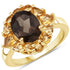 4.00 Carat Genuine Smoky Quartz and Citrine .925 Sterling Silver Ring by Bids.com