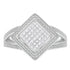 .925 Sterling Silver 1/3 Cttw Invisible Set Princess-Cut Diamond Rhombus and Beaded Halo Ring (H-I Color, SI1-SI2 Clarity) - Ring Size 7 by Bids.com