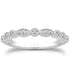 14k White Gold Vintage Look Fancy Pave Diamond Milgrain Wedding Ring Band by Bids.com