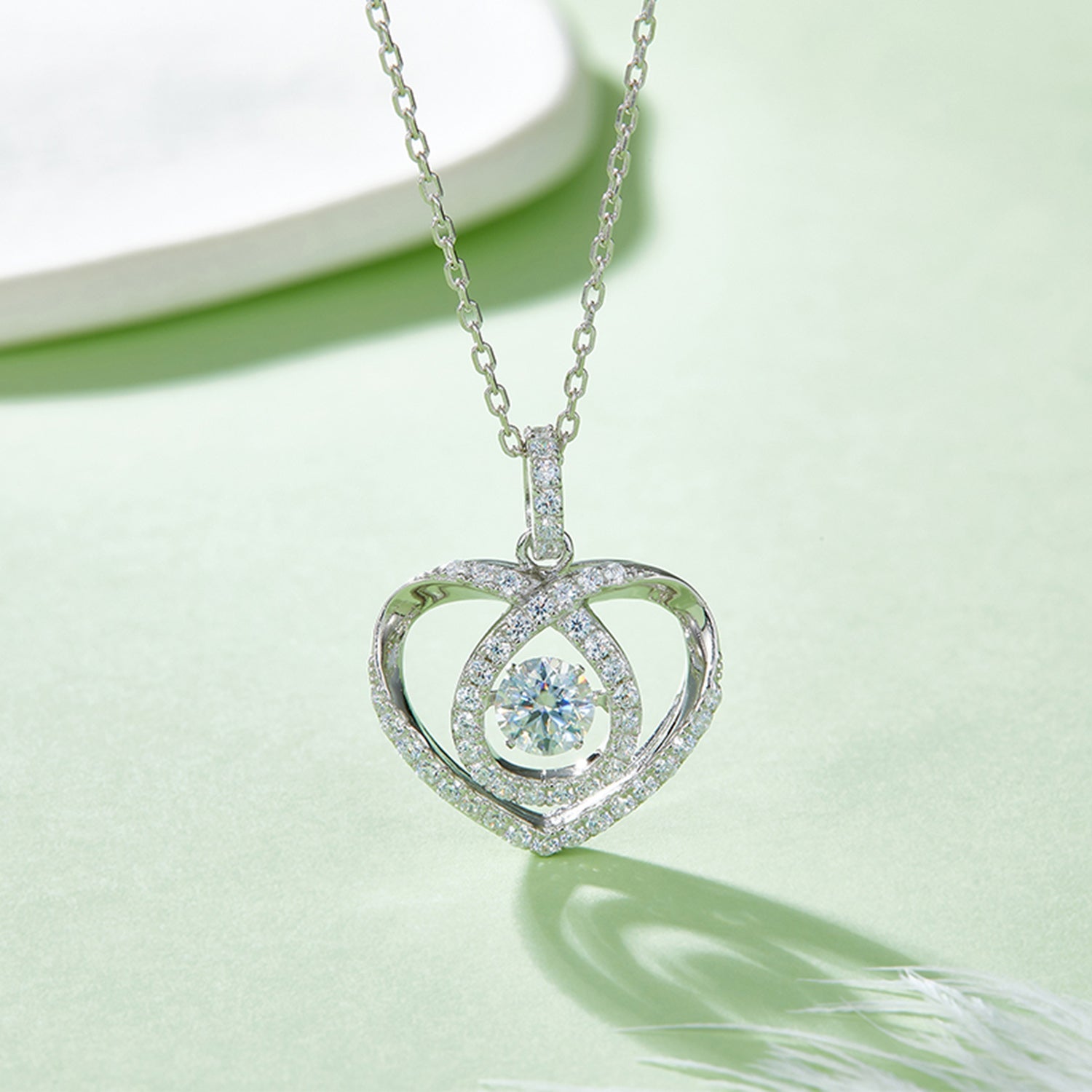 Sparkala™ Pure Sterling Silver Heart Shape Necklace - DestGlow