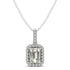 Halo Pendant With Emerald Center Diamond in 14k White Gold (1 1/5 cttw) by Bids.com