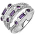 0.87 Carat Genuine Amethyst & White Topaz .925 Sterling Silver Ring by Bids.com