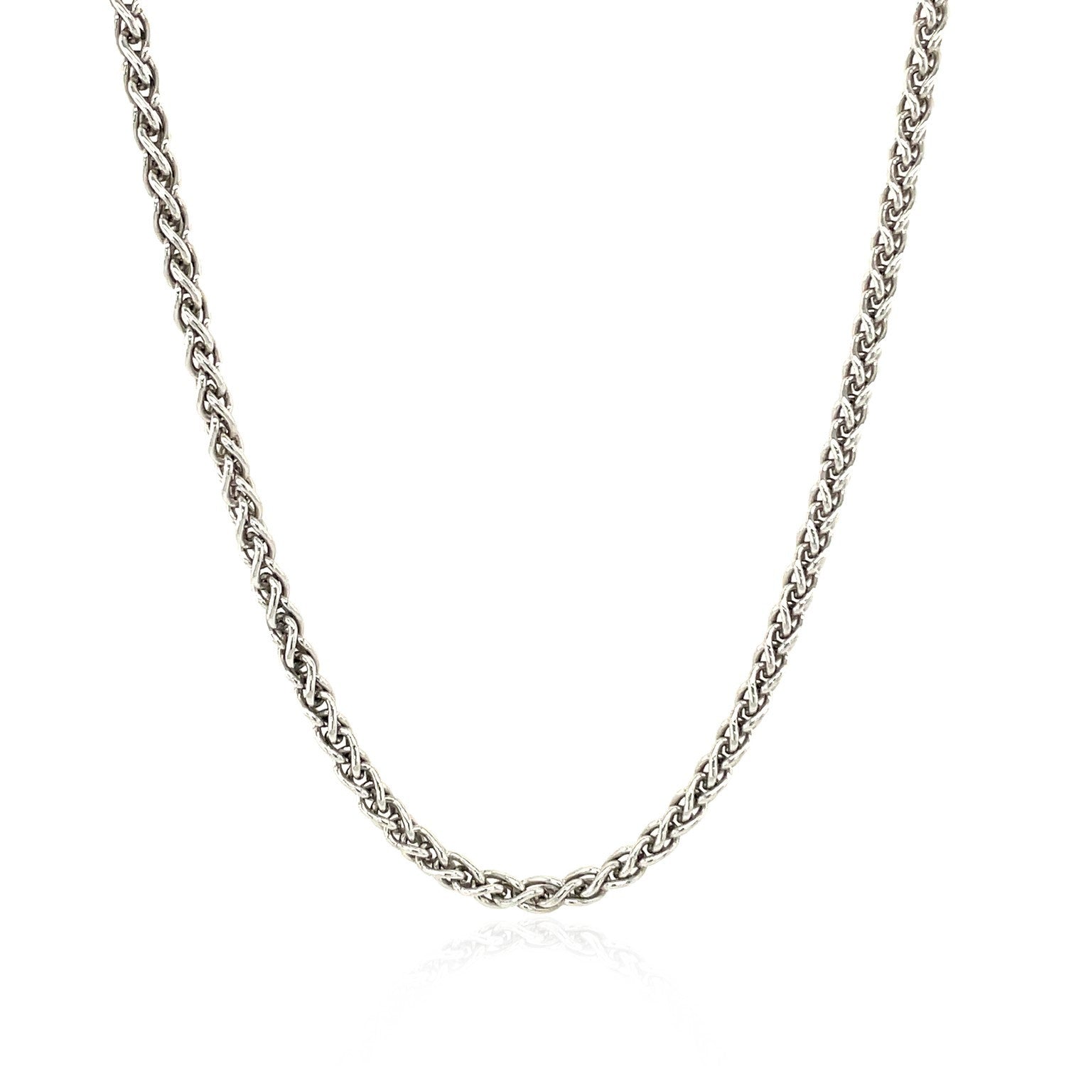 Sterling Silver Rhodium Plated Wheat Chain 2.6mm by Bids.com