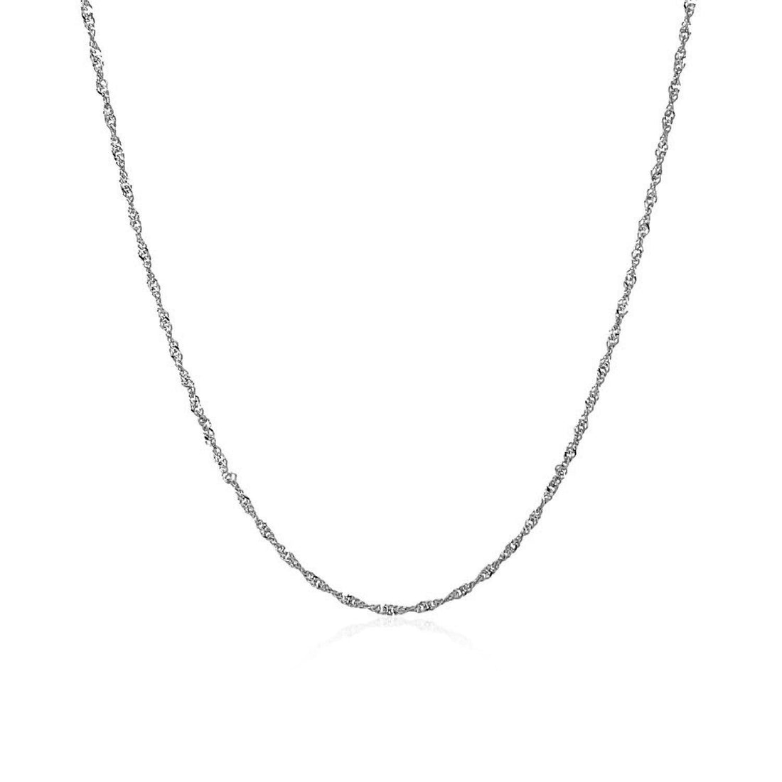 14k White Gold Singapore Chain 1.0mm by Bids.com