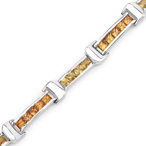 6.48 Carat Genuine Multi Sapphire .925 Sterling Silver Bracelet by Bids.com