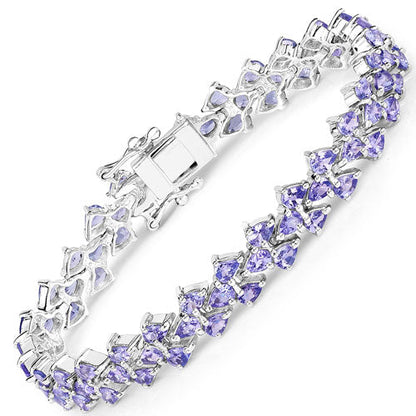 12.04 Carat Genuine Tanzanite .925 Sterling Silver Bracelet  DestGlow