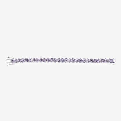 12.04 Carat Genuine Tanzanite .925 Sterling Silver Bracelet  DestGlow