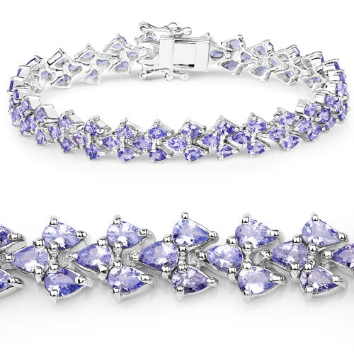 12.04 Carat Genuine Tanzanite .925 Sterling Silver Bracelet  DestGlow