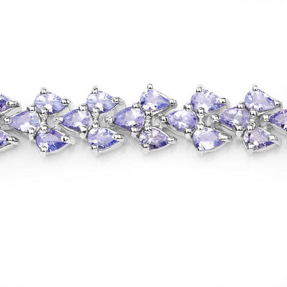 12.04 Carat Genuine Tanzanite .925 Sterling Silver Bracelet  DestGlow