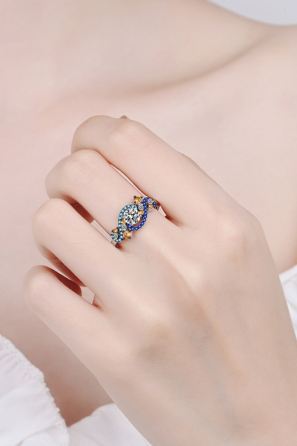Sparkala™ Contrast 925 Sterling Silver Ring by Sparkala