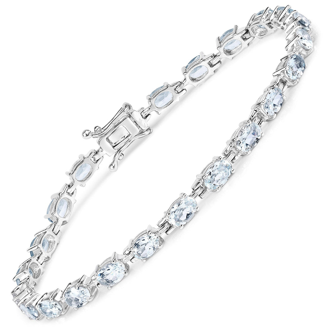 8.80 Carat Genuine Aquamarine .925 Sterling Silver Bracelet by Bids.com
