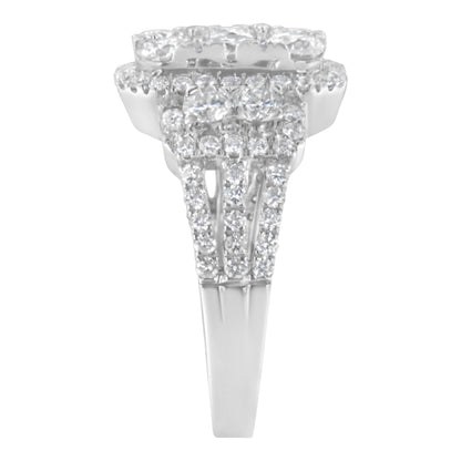 14K White Gold 2 1/4 Cttw Diamond Cocktail Cluster Ring (G-H Color, SI2-I1 Clarity) - Size 7 by Bids.com