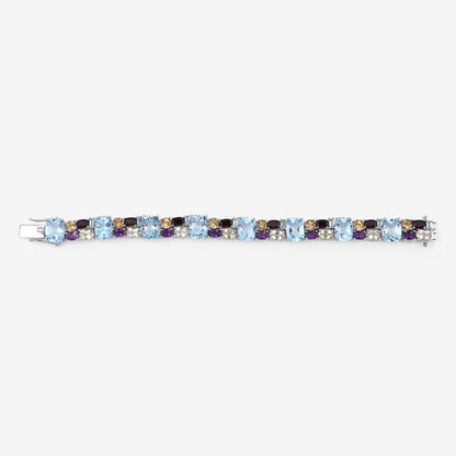 51.36 Carat Genuine Multi Stones .925 Sterling Silver Bracelet by Bids.com