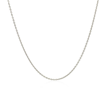 18k White Gold Round Cable Link Chain (0.97 mm)  DestGlow