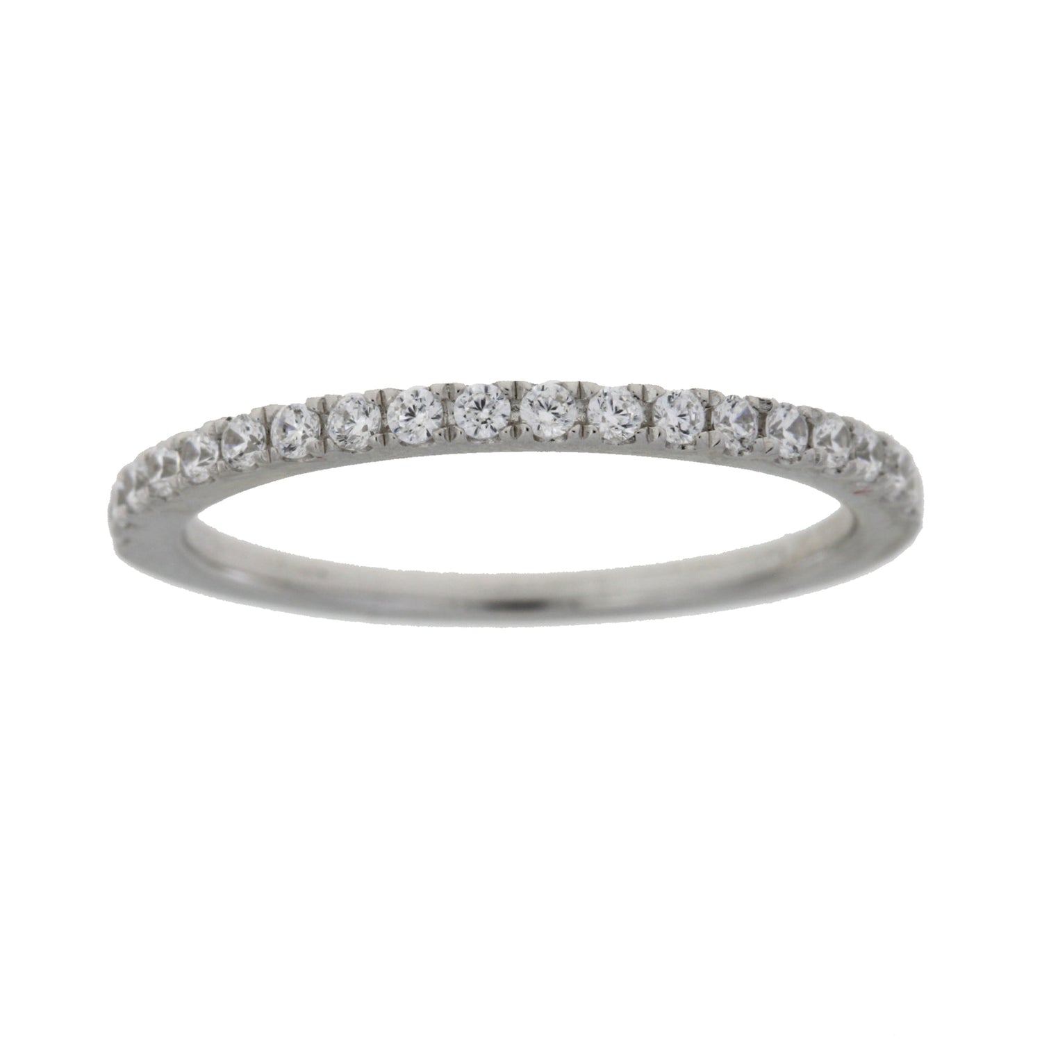 Cubic Zirconium Wedding Band Ring Sterling Silver by Bids.com