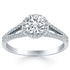 14k White Gold Diamond Halo Split Shank Engagement Ring by Bids.com
