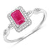 0.75 Carat Genuine Ruby and White Diamond 14K White Gold Ring by Bids.com