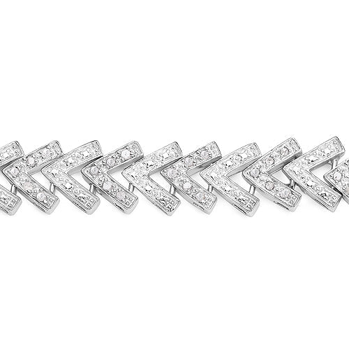 0.90 Carat Genuine White Diamond .925 Sterling Silver Bracelet  DestGlow
