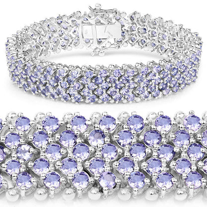 14.70 Carat Genuine Tanzanite .925 Sterling Silver Bracelet by Bids.com