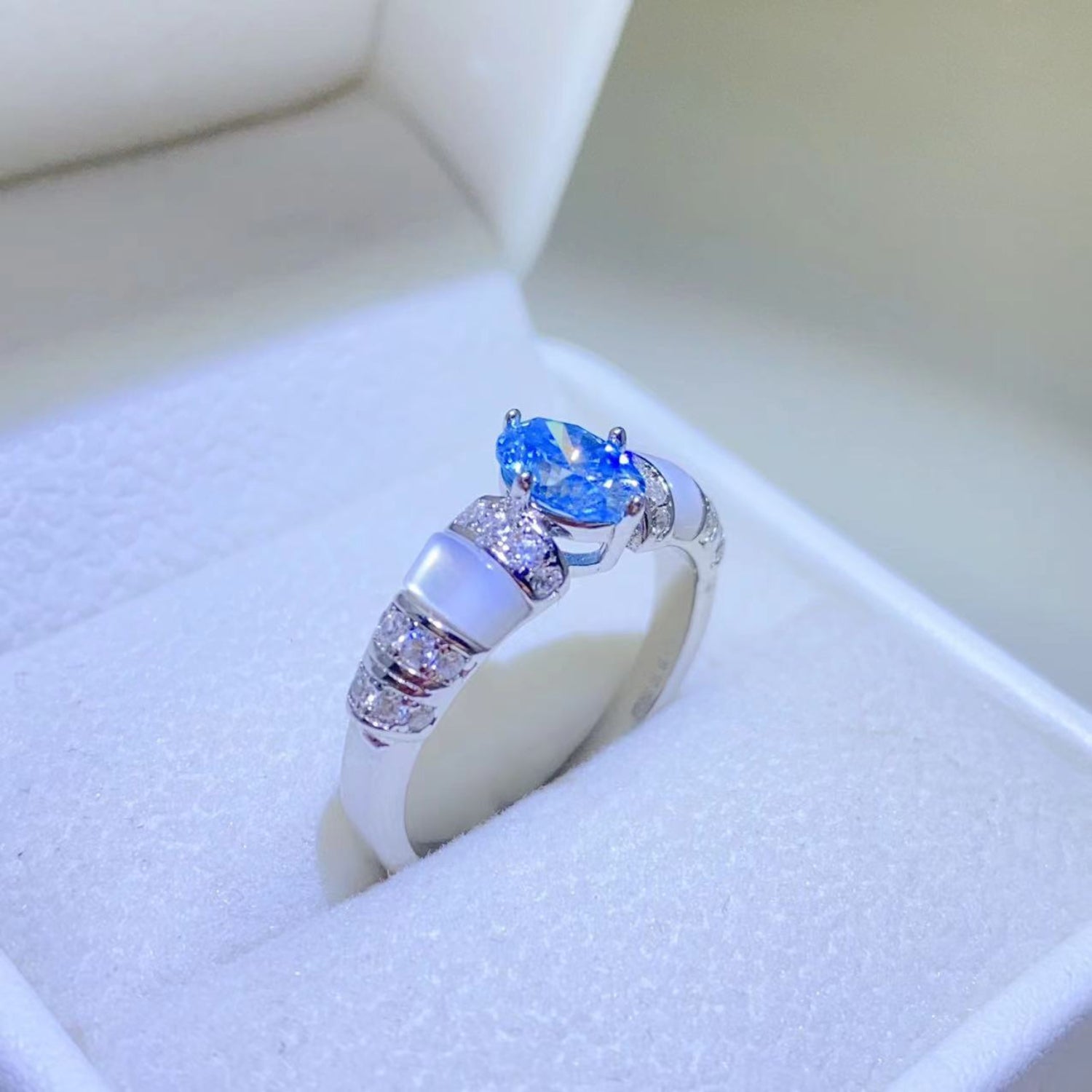 1 Carat Pink Oval-Cut Sparkala™ Pure Sterling Silver Ring by Sparkala