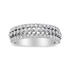 14K White Gold 1.0 Cttw Prong Set Round Diamond Split Shank Three Row Band Ring (H-I Color, I2-I3 Clarity) - Size 6  DestGlow