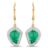 6.40 Carat Genuine Colombian Emerald and White Diamond 14K Yellow Gold Earrings by Bids.com