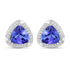 3.70 Carat Genuine Tanzanite and White Diamond 14K White Gold Earrings by Bids.com