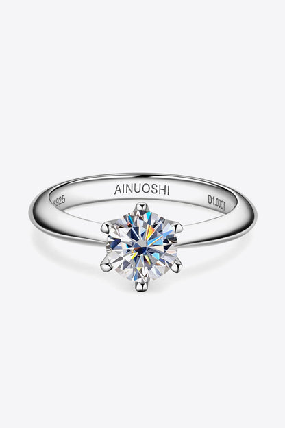 1 Carat Brilliant Round Cut Sparkala™ Platinum-Plated Ring by Sparkala