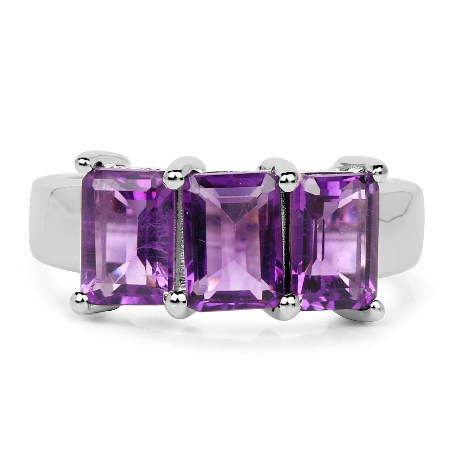 2.85 Carat Genuine Amethyst .925 Sterling Silver Ring by Bids.com