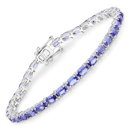 8.75 Carat Genuine Tanzanite .925 Sterling Silver Bracelet  DestGlow