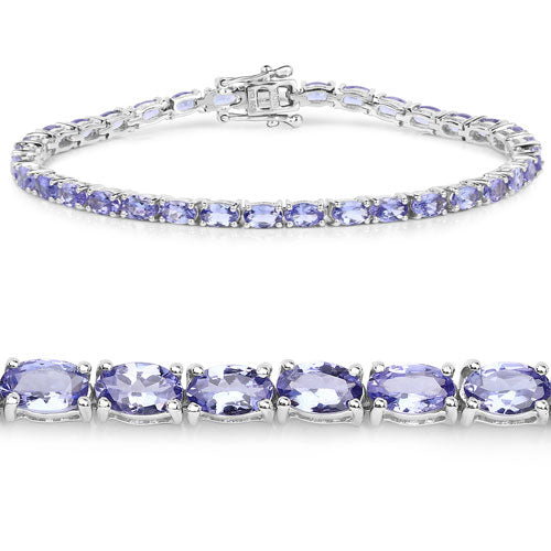 8.75 Carat Genuine Tanzanite .925 Sterling Silver Bracelet  DestGlow