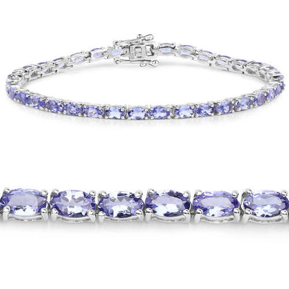 8.75 Carat Genuine Tanzanite .925 Sterling Silver Bracelet  DestGlow