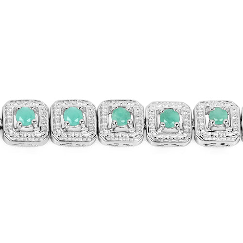 2.40 Carat Genuine Emerald .925 Sterling Silver Bracelet by Bids.com