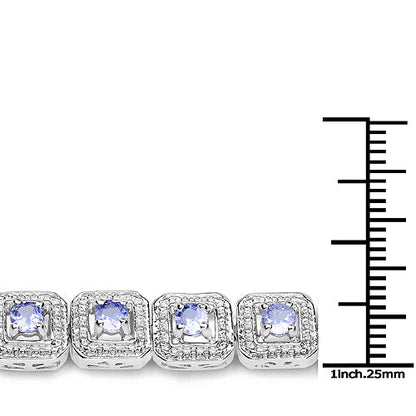 2.40 Carat Genuine Tanzanite .925 Sterling Silver Bracelet  DestGlow