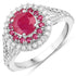 1.95 Carat Genuine Ruby and White Diamond 14K White Gold Ring by Bids.com