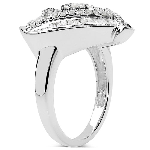 1.23 Carat Genuine White Diamond .925 Sterling Silver Ring by Bids.com