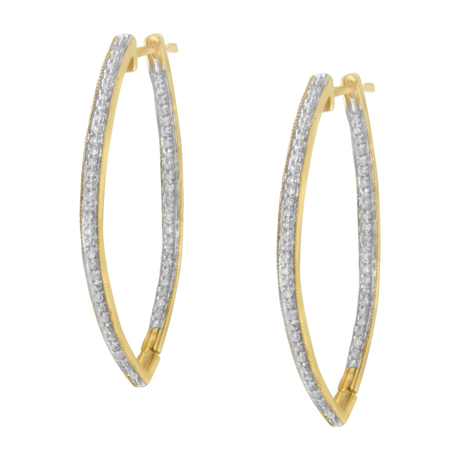 10k Yellow Gold Round Cut Diamond Earrings (1 cttw, I-J Color, I2-I3 Clarity) by Bids.com